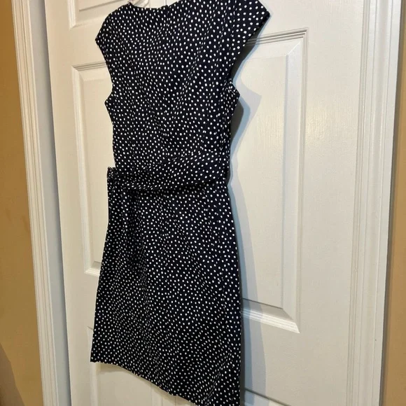NWT s.OLIVER Black Label Dress Side Tie US Size 12 Blue Polka Dots Cap Sleeves - Picture 12 of 14